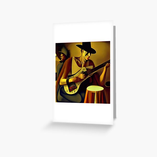 Christmas Rockin Holiday Guitar Band Music Gift Greeting Card by Haselshirt