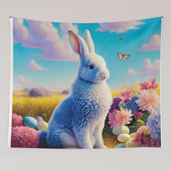 Item preview, Colorful Festive Easter Eggs Easter Bunny Spring Flowers Version 66 designed and sold by DreamingAwake1.