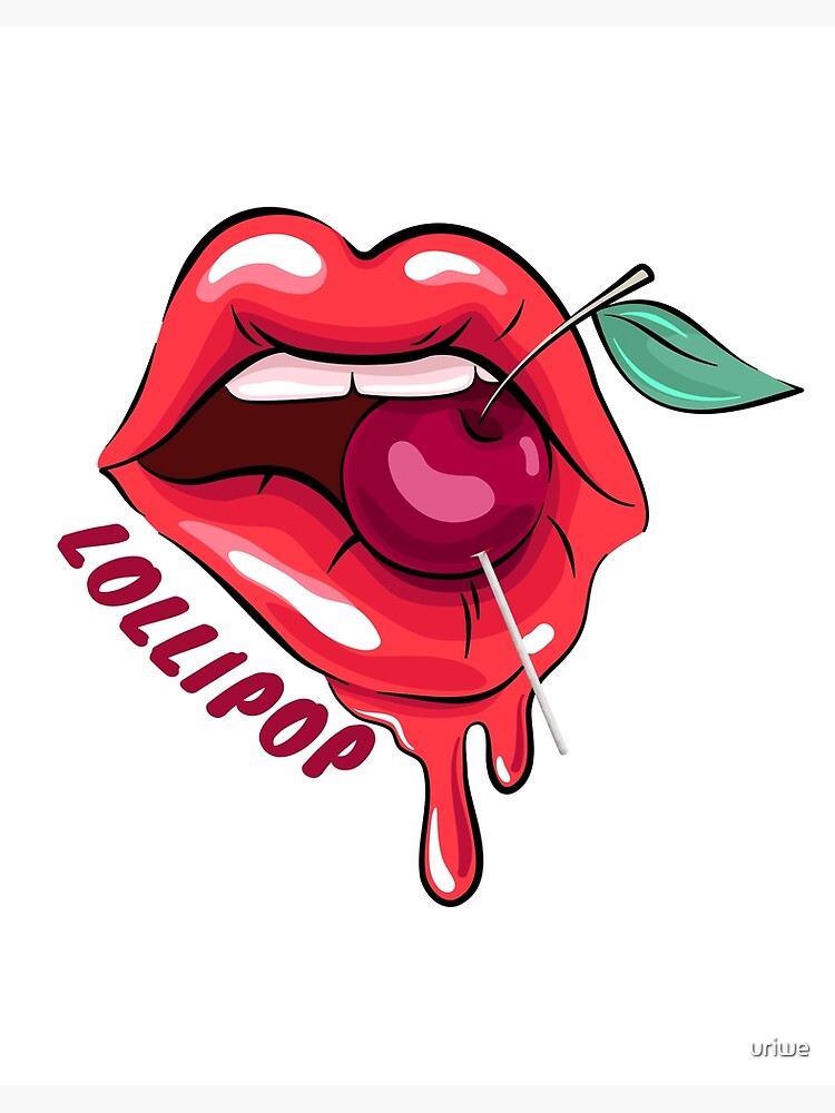 Colourful lollipop and lips - youth graphic in pop art style