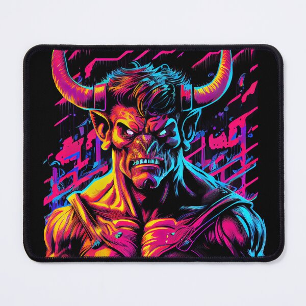 Item preview, Synthwave Retrowave Minotaur Colorful Graphic designed and sold by SpookshowDesign.