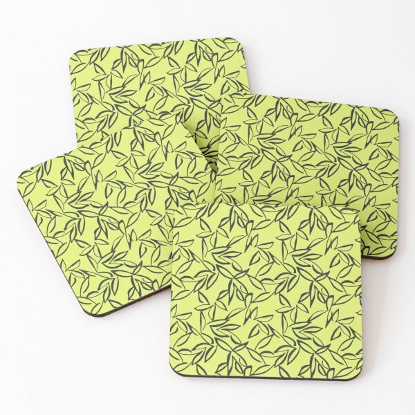 Item preview, abstract leaf pattern with Light yellow background designed and sold by DreamBigShirts.