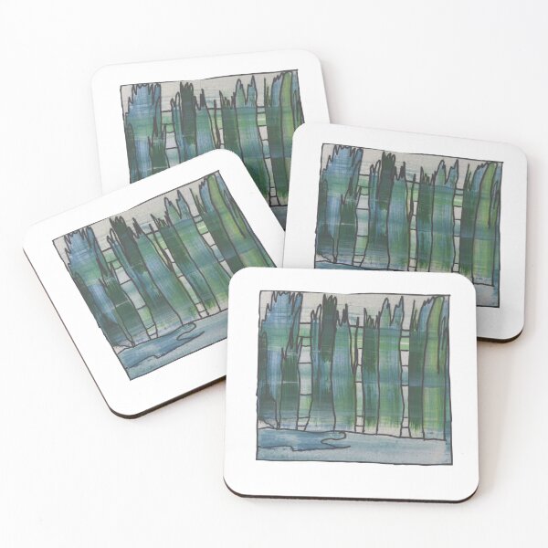 Item preview,  Liminal Space II in Yale Blue and Dark Green Abstraction designed and sold by BlackArtichoke.