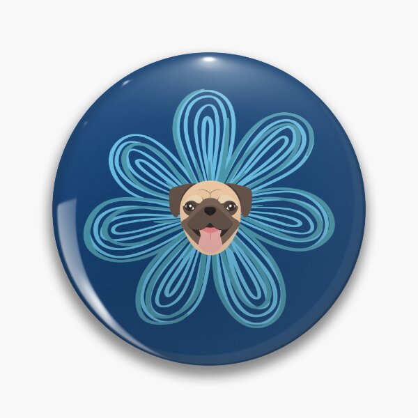 Item preview, Pug Dog in Flower Head designed and sold by SeasonalDogs.
