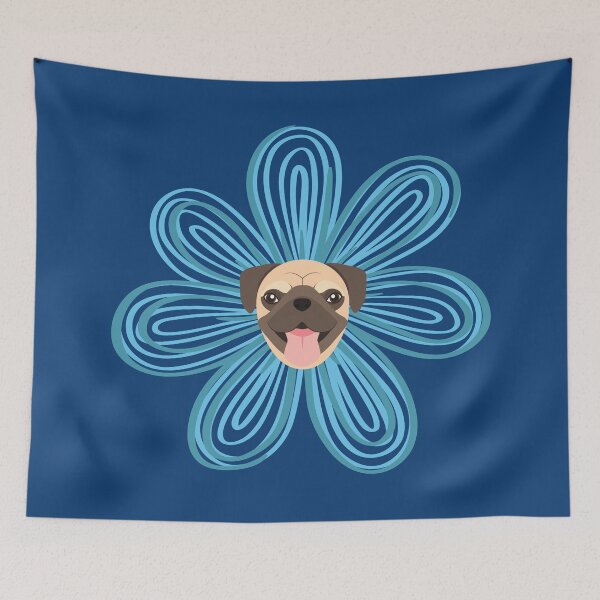 Item preview, Pug Dog in Flower Head designed and sold by SeasonalDogs.