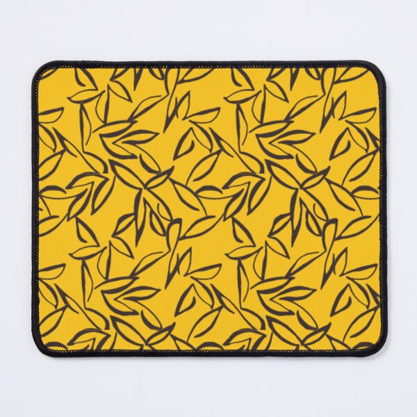 Item preview, abstract leaf pattern with yellow background designed and sold by DreamBigShirts.
