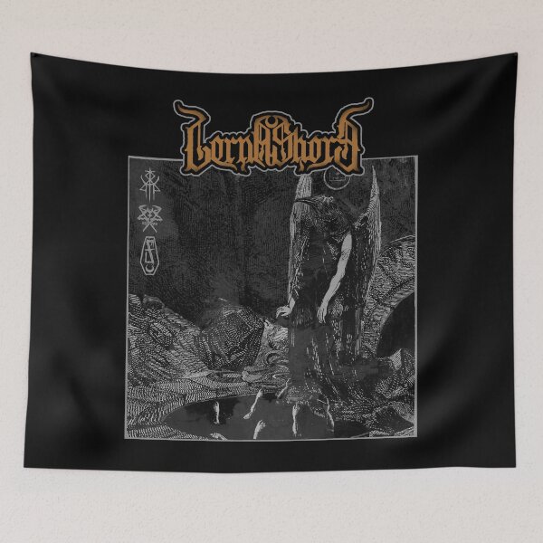 Item preview, Lorna shore death portrait expanded with gold logo designed and sold by Cool-Vibez.