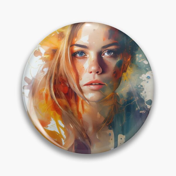 Item preview, Watercolor Wonders: A Portrait of a Beautiful Girl Abstract art designed and sold by PosterManiaRo.