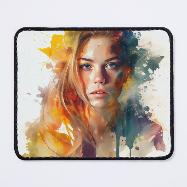 Item preview, Watercolor Wonders: A Portrait of a Beautiful Girl Abstract art designed and sold by PosterManiaRo.