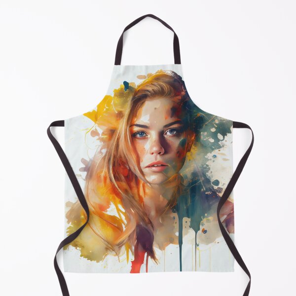 Item preview, Watercolor Wonders: A Portrait of a Beautiful Girl Abstract art designed and sold by PosterManiaRo.