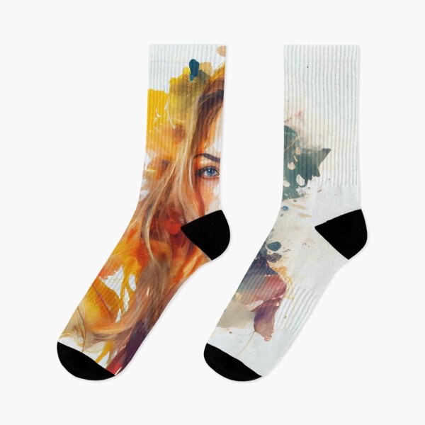 Item preview, Watercolor Wonders: A Portrait of a Beautiful Girl Abstract art designed and sold by PosterManiaRo.