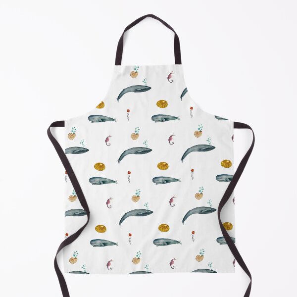 Item preview, Whale shell sea horse seamless watercolor pattern designed and sold by Yana Mustafina | Boho Soulful Designs.