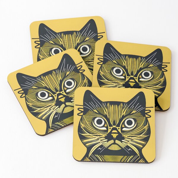 Item preview, Staring cat portrait  designed and sold by HofTao.