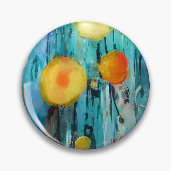 Item preview, Abstract orange flowers and blue blend designed and sold by ibelieveimages.