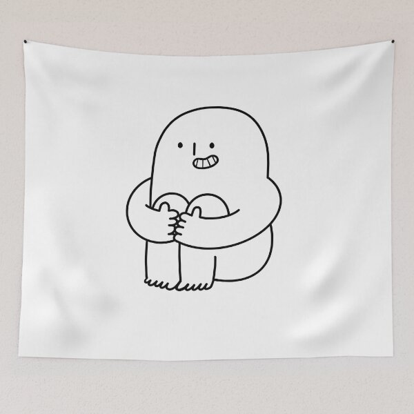 Item preview, Kneesy Does It: One Happy Sitting with Arms Around Knees! - White designed and sold by MalaloStudio.