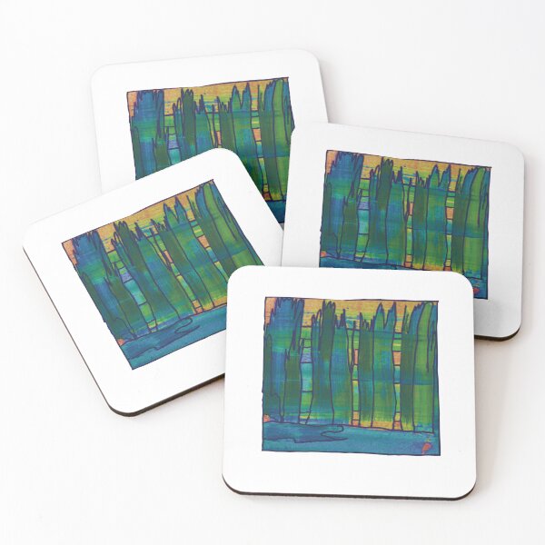 Item preview,  Liminal Space II in Blue and Green Sunrise Abstraction designed and sold by BlackArtichoke.