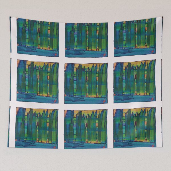 Item preview,  Liminal Space II in Blue and Green Sunrise Abstraction designed and sold by BlackArtichoke.