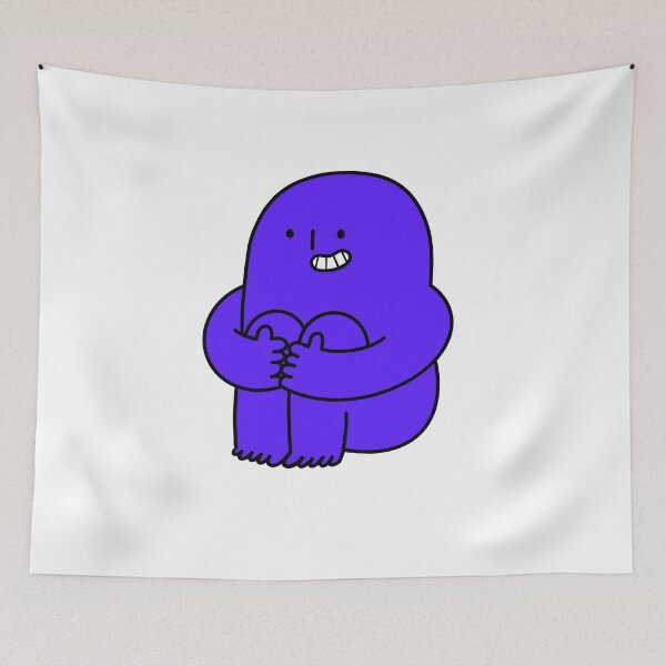 Item preview, Kneesy Does It: One Happy Sitting with Arms Around Knees! - Blue Purple designed and sold by MalaloStudio.
