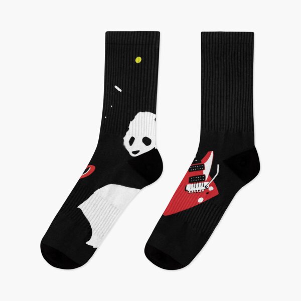 Item preview, Panda with Guitars | Panda with Axes | Banksy inspired Panda | Brad Gillis' 62 Red Bubba (w/stickers) vs. D'mini Guitar designed and sold by PandaWithAxes.