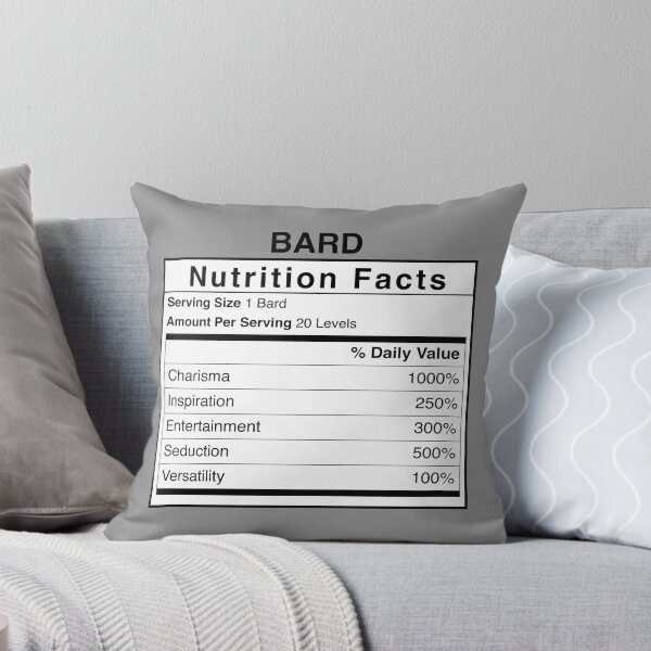 Item preview, D&D Bard Nutrition Facts designed and sold by erincrnkdesign.