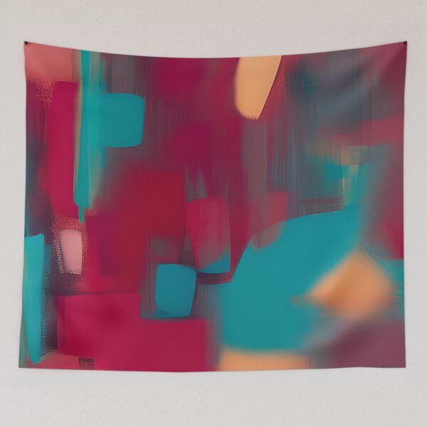 Aperçu de l'œuvre Teal and red abstract blend créée et vendue par ibelieveimages.