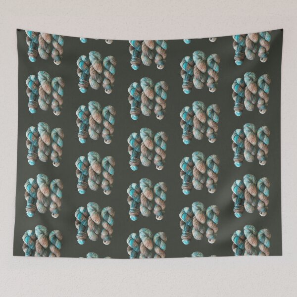 Item preview, Ice Wolf - skeins of yarn in icy blue and grey designed and sold by skeinhawkyarns.