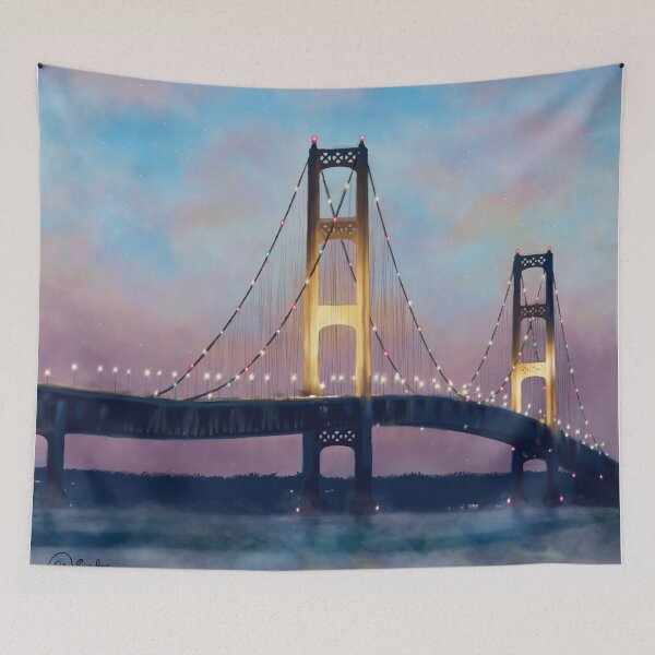 Item preview, Straits of Mackinac, The Mackinac Bridge designed and sold by Gillian Mazzara.