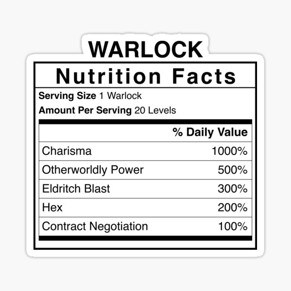 Aperçu de l'œuvre Valeur nutritive de D&D Warlock créée et vendue par erincrnkdesign.