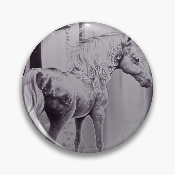 Item preview, Magical Unicorn in Enchanted Forest - Monochrome Digital Painting designed and sold by Moneline.