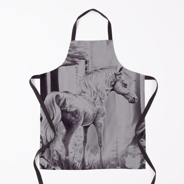 Item preview, Magical Unicorn in Enchanted Forest - Monochrome Digital Painting designed and sold by Moneline.