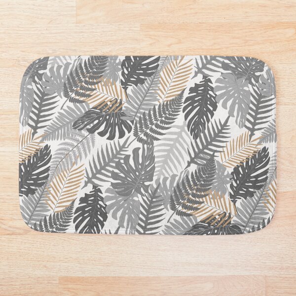 Item preview, Seamless Pattern with grey exotic leaves. Tropical leaves. Monstera, fern frond. designed and sold by Nattalu.