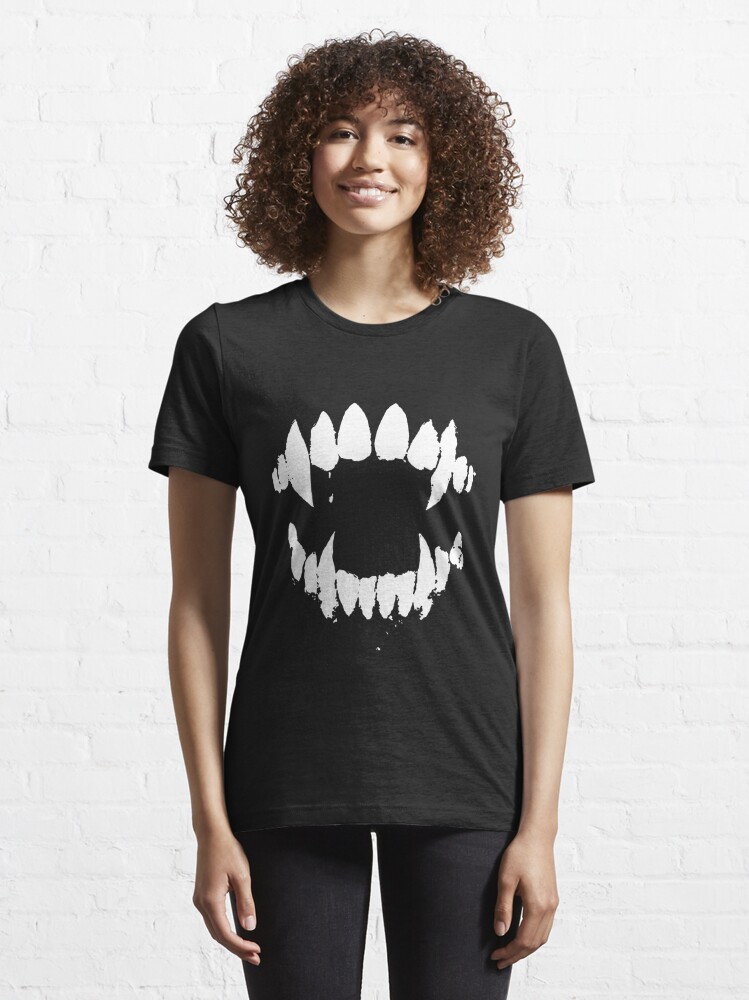 Vampire Teeth Design In Black Background Kids T-Shirt for Sale by