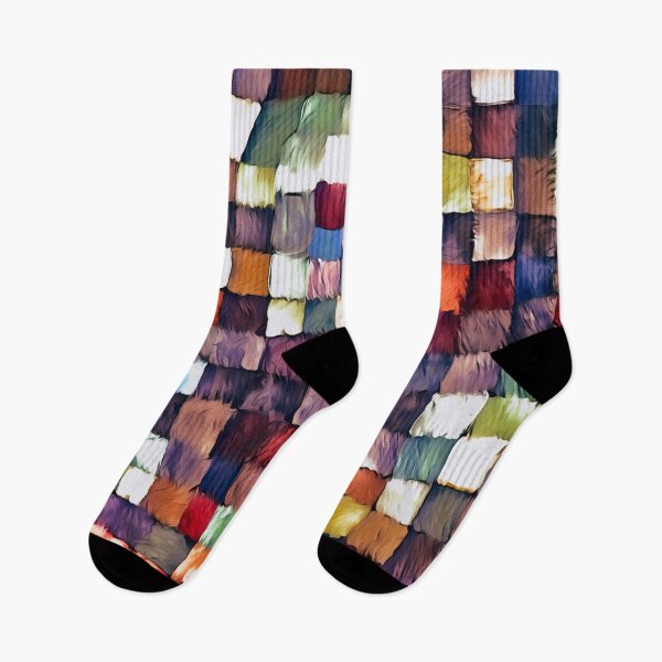Item preview, Bright colourful abstract patchwork squares pattern designed and sold by Inktown.