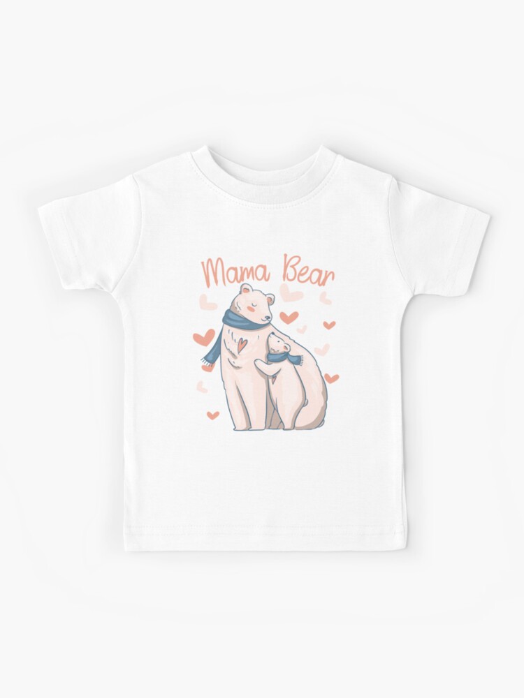 Unisex T Shirt Mama Bear With Color Baby For Mather's Day