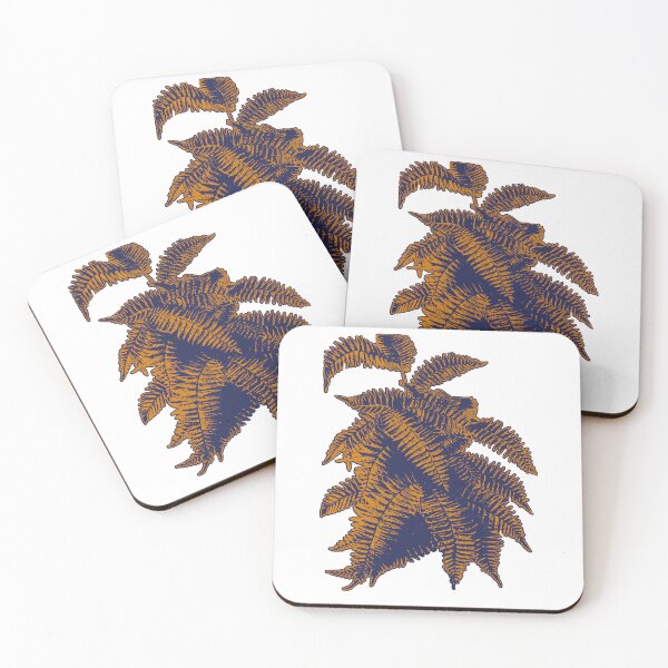 Item preview, Fern Lover | Orange and Dark Blue Artwork |  designed and sold by VintagePlantJoy.