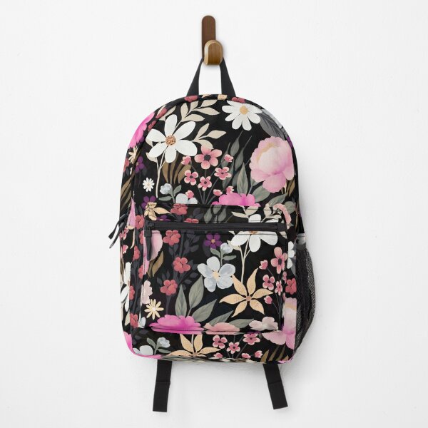 Item preview, Elegant Black Pink Wildflowers Boho Floral Painting designed and sold by NdesignTrend.