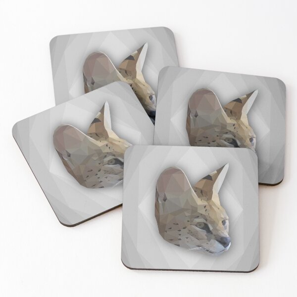 Item preview, Low Poly African Serval Head designed and sold by ErinFCampbell.