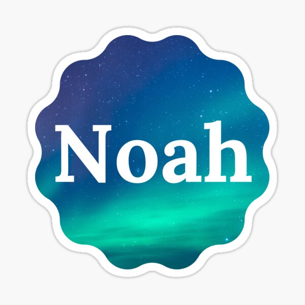 The Northern Lights sign with name Noah Sticker