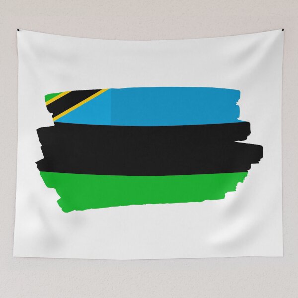 Item preview, Zanzibar Flag on Brush Strokes designed and sold by dogslovewindows.