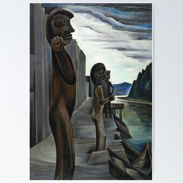 Item preview, Blunden harbour totems Emily Carr designed and sold by TheRedVineyard.