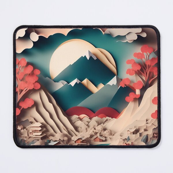 Item preview, Mountain View Village in Paper art style designed and sold by FormFinder.