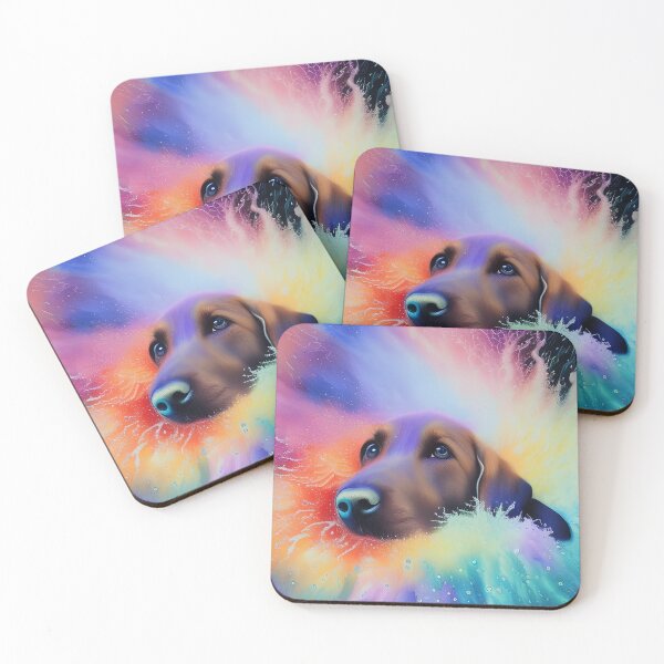 Item preview, Watercolour Golden Labrador, Pastel labrador, rainbow labrador designed and sold by Doggymadness.