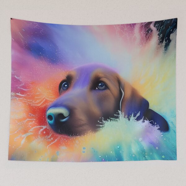Item preview, Watercolour Golden Labrador, Pastel labrador, rainbow labrador designed and sold by Doggymadness.