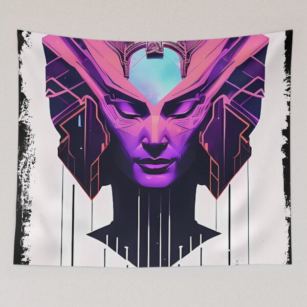 Item preview, Hathor, the Cyberpunk Egyptian Deity: Futuristic Sticker Design designed and sold by Mytho Merch.