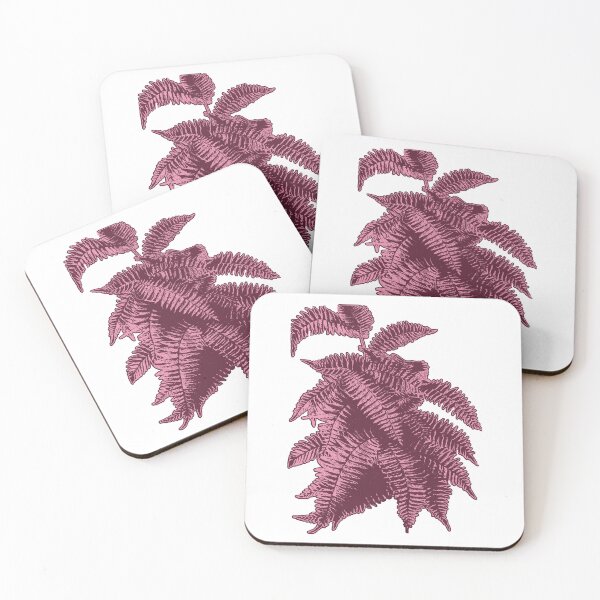 Item preview, Fern Lover | Pink and Dark Red Artwork |  designed and sold by VintagePlantJoy.