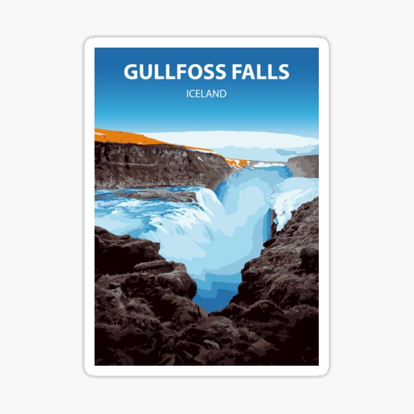 Artikel-Vorschau von Gullfoss Falls Island Vektorgrafiken, designt und verkauft von Explore The Wilds.