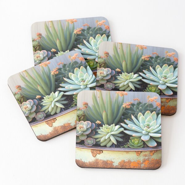 Item preview, Rustic Charm: A Vintage Wash Basin Overflowing with Lush Succulents designed and sold by ThreadofHonor.