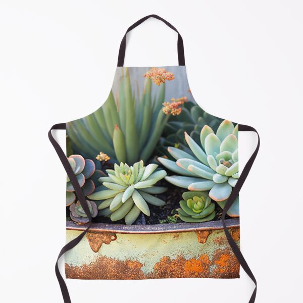 Item preview, Rustic Charm: A Vintage Wash Basin Overflowing with Lush Succulents designed and sold by ThreadofHonor.