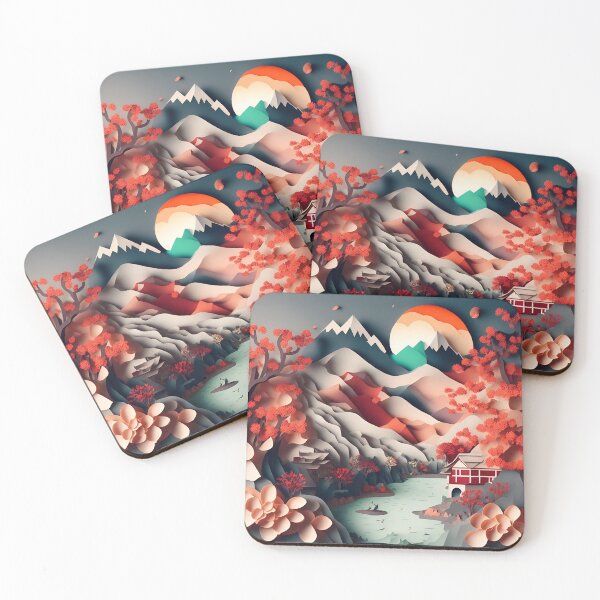 Item preview, Mountain Bloom in Paper art style designed and sold by FormFinder.