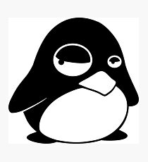 TUX Penguin in a bad mood, LINUX Photographic Print