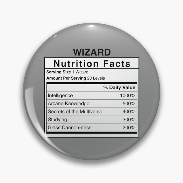 Item preview, D&D Wizard Nutrition Facts designed and sold by erincrnkdesign.